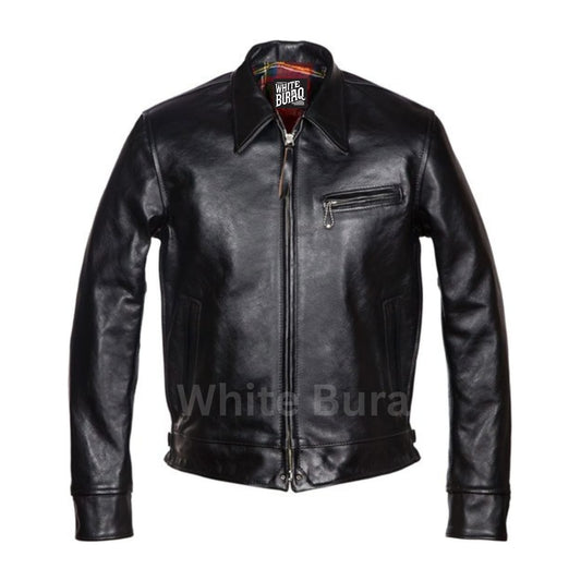 Black Premier Highwayman Leather Jacket