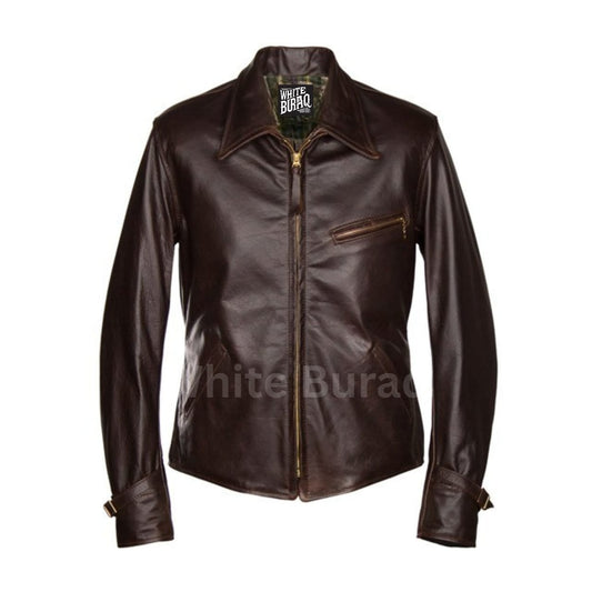 Brown Classic Steerhide Leather Jacket – 1930s Heritage Style