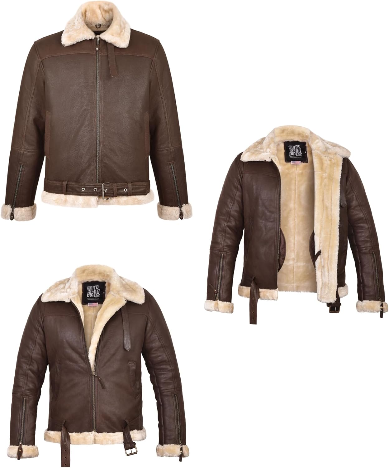 Unisex B-3 sheepskin bomber jacket, detail