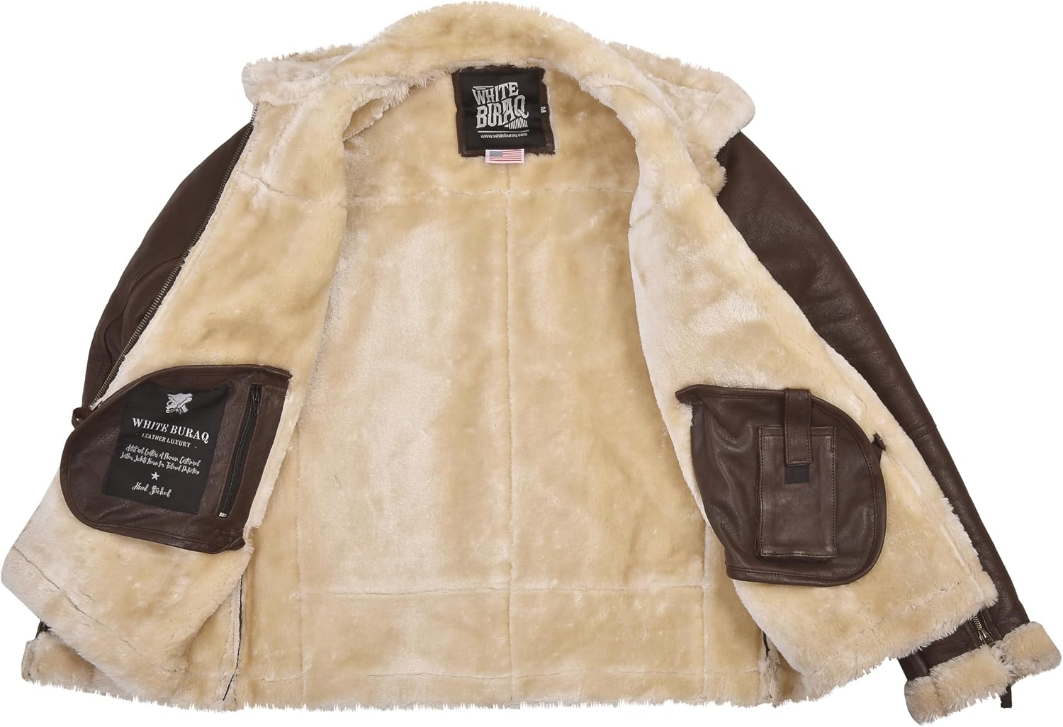 Unisex B-3 sheepskin bomber jacket, shearling lining