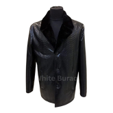 Black textured coat on a mannequin