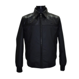 Black jacket with textured shoulder panels