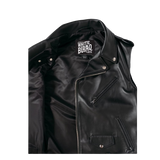 Black leather vest