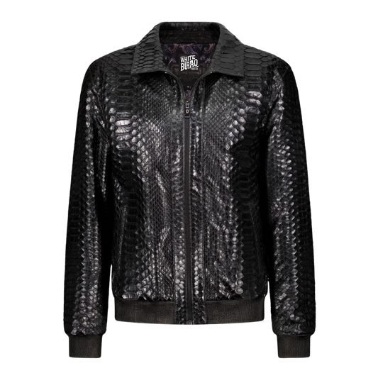 Black sequin jacket with a brand logo