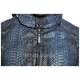 Blue snake skin patterned jacket