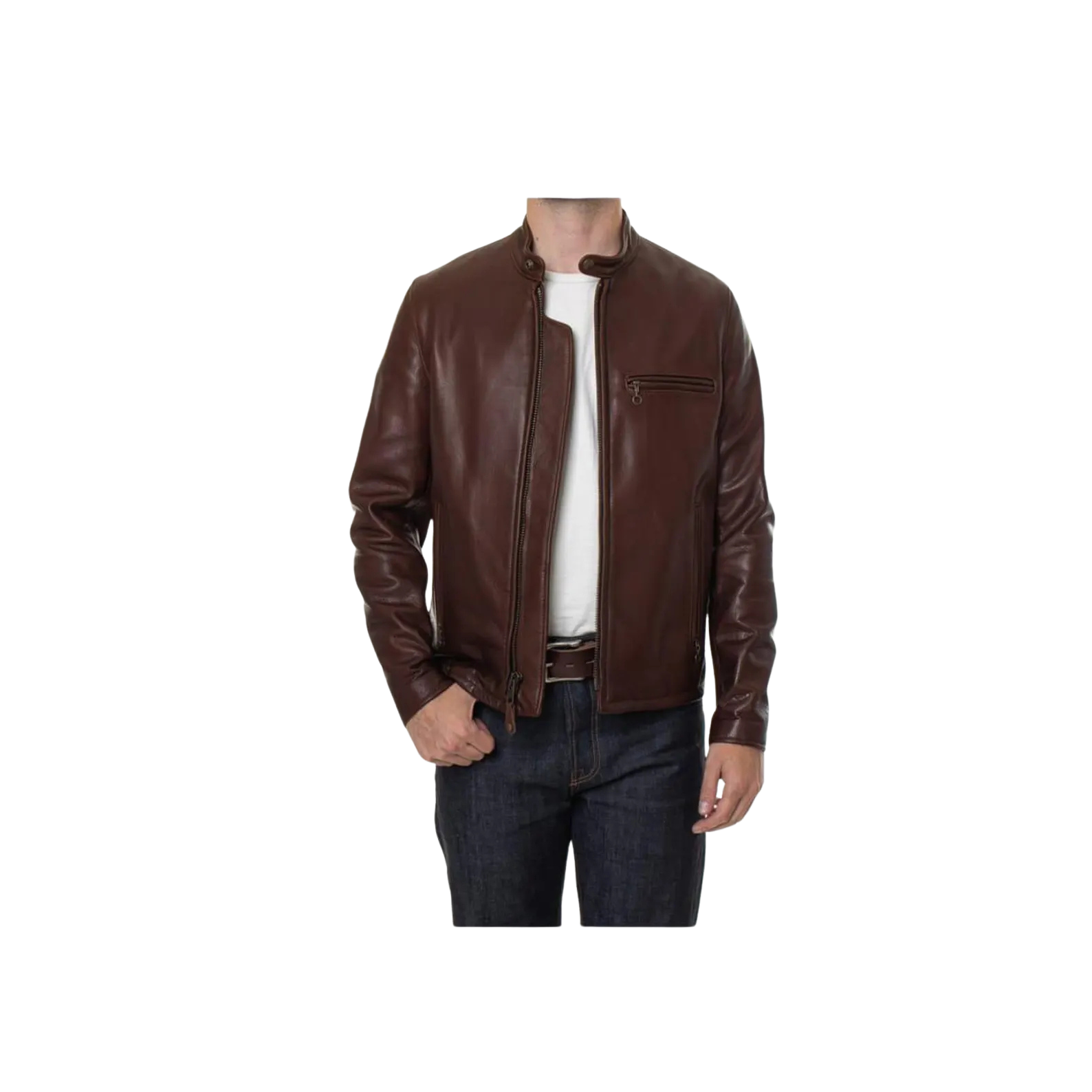 Brown leather jacket