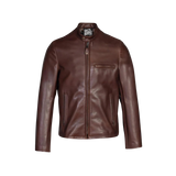 Brown leather jacket