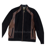 Black jacket with brown pattern