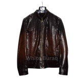 Brown Genuine Python Leather