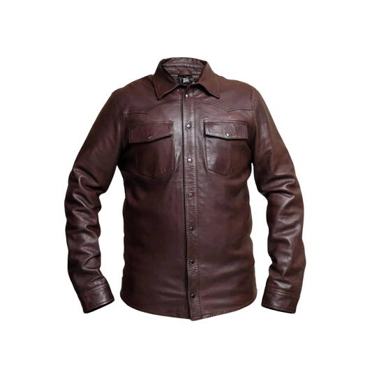 Brown leather shirt
