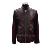 Brown textured jacket on a mannequin