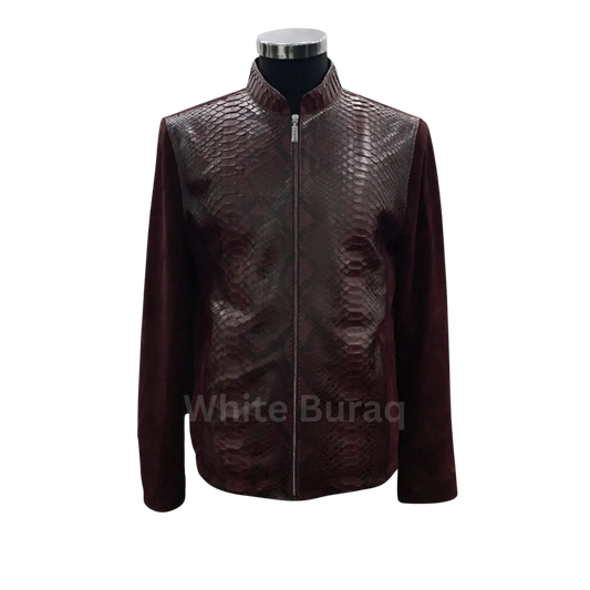 Brown textured jacket on a mannequin