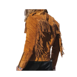 Brown suede jacket with fringes