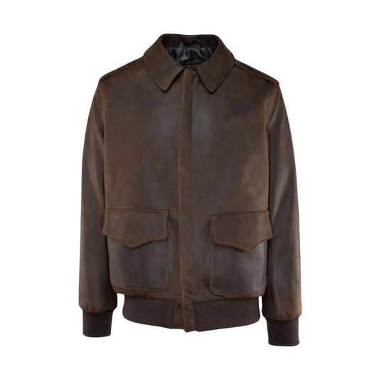 Brown leather jacket