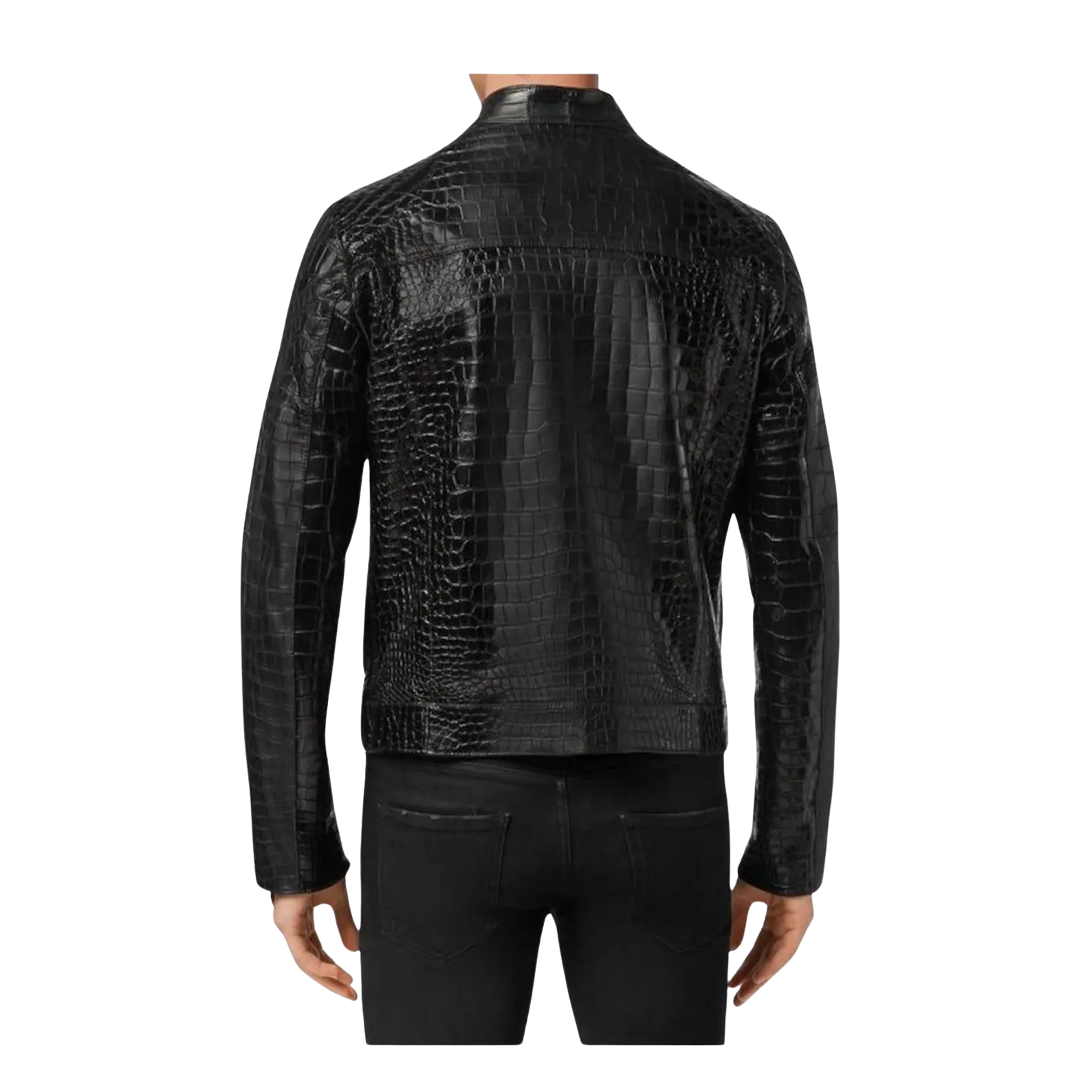 Black textured jacket on a mannequin