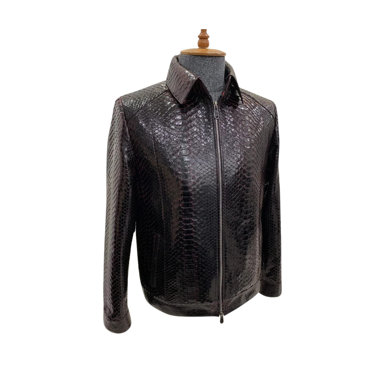 Black textured jacket on a mannequin