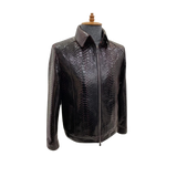 Black textured jacket on a mannequin