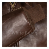 Close-up of a brown leather bag