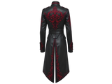 Black coat with red embroidery