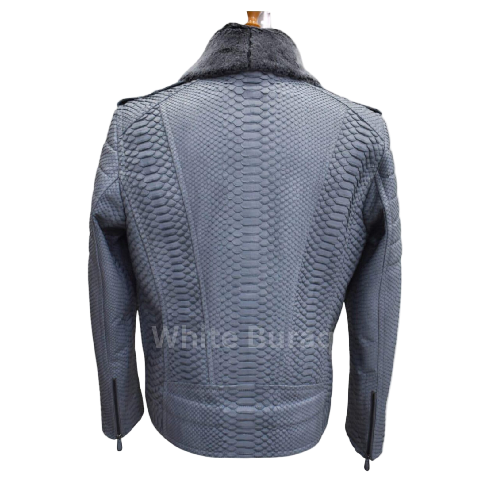 Gray textured jacket on a mannequin