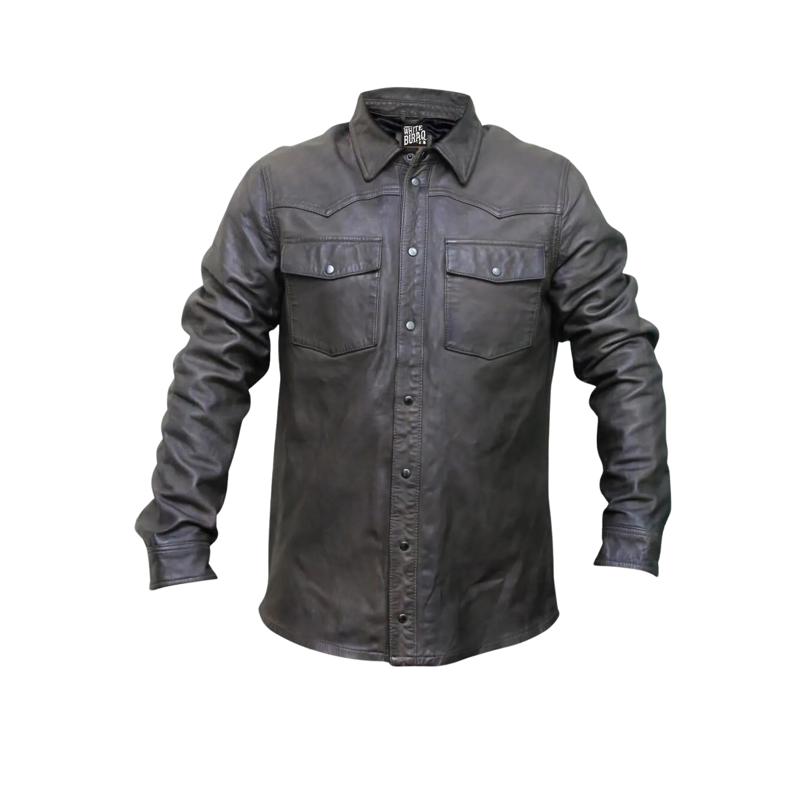 Gray leather shirt