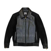 Black and gray jacket with a brand logo