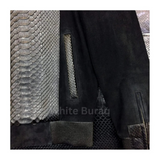 Black leather jacket with snake skin pattern