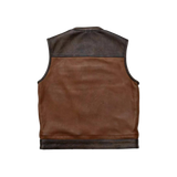 Brown leather vest