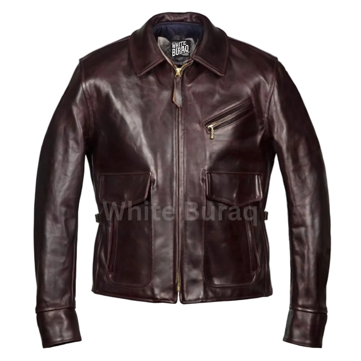 Brown leather jacket