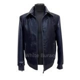 Navy Blue leather jacket