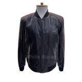 Black textured jacket on a mannequin