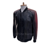 Black and red jacket on a mannequin