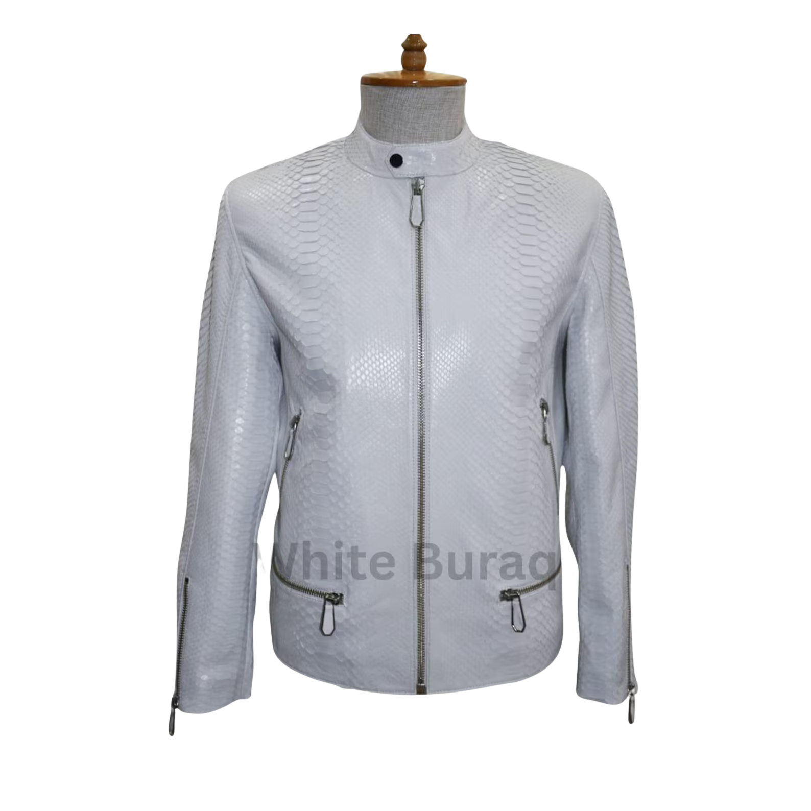 White Genuine Python Leather