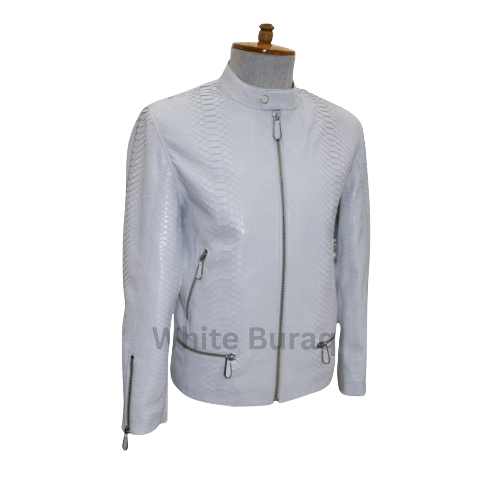 White Genuine Python Leather