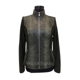 Green Snake Skin Leather Jacket