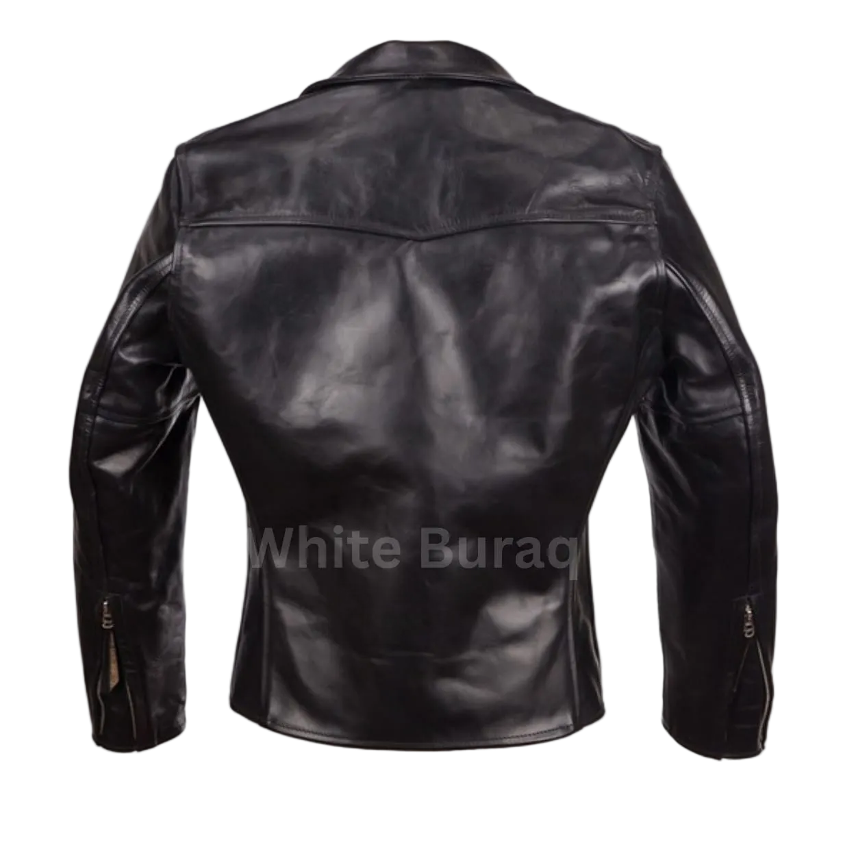 Black leather jacket Back Picture