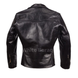 Black leather jacket Back Picture