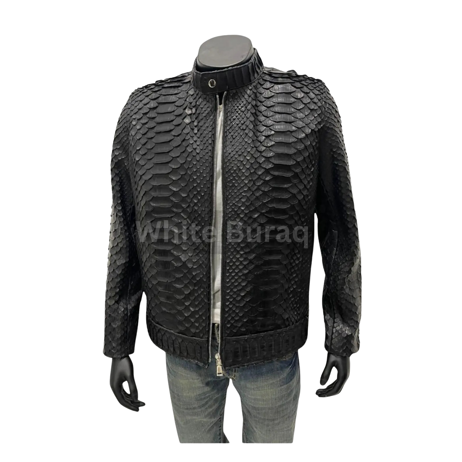 Black textured jacket on a mannequin