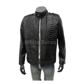 Black textured jacket on a mannequin