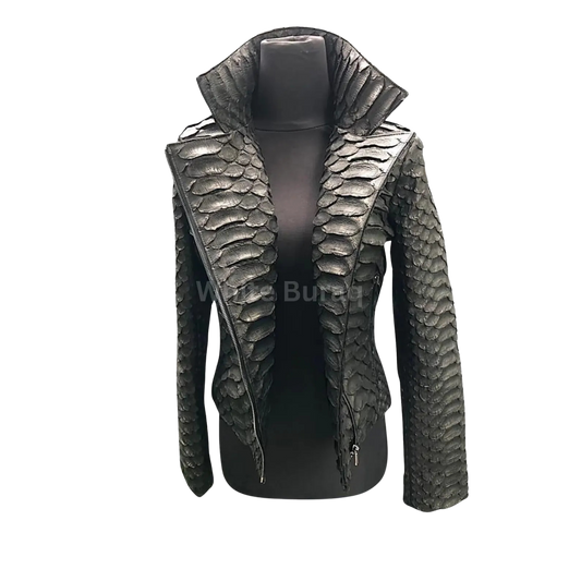 Python Leather Jacket for Women