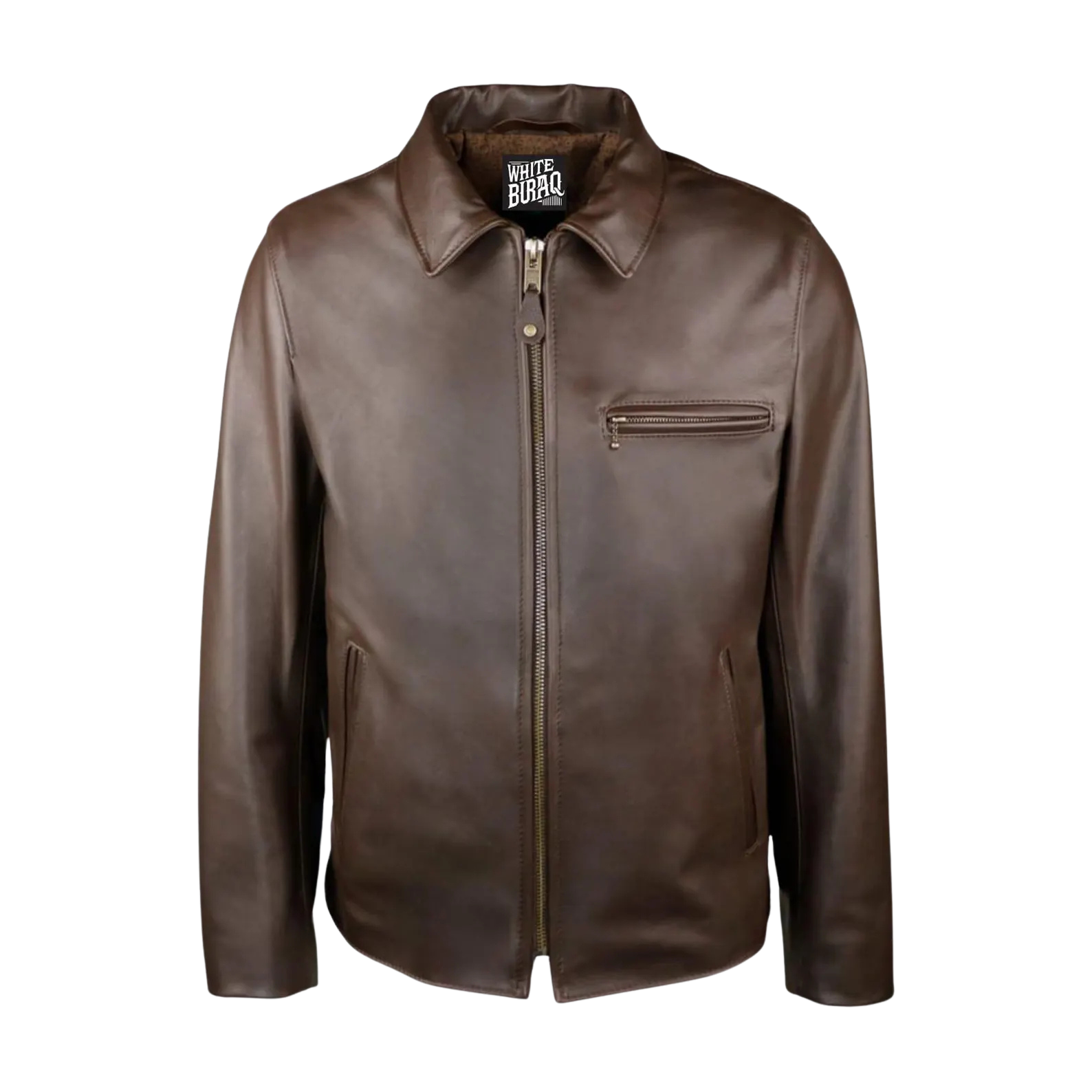 Brown leather jacket