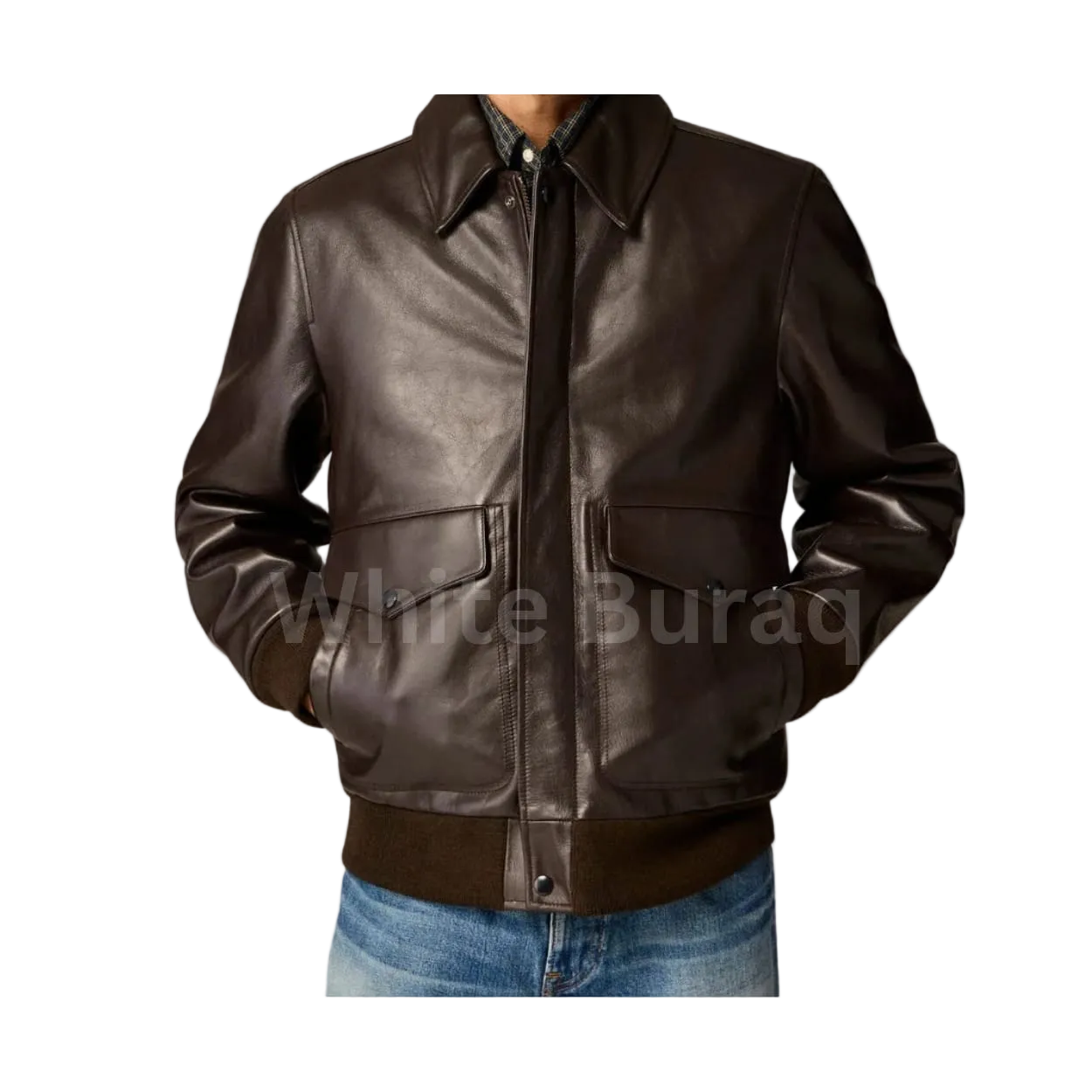 Men’s Aviator A2 Vintage Brown Leather Bomber Jacket