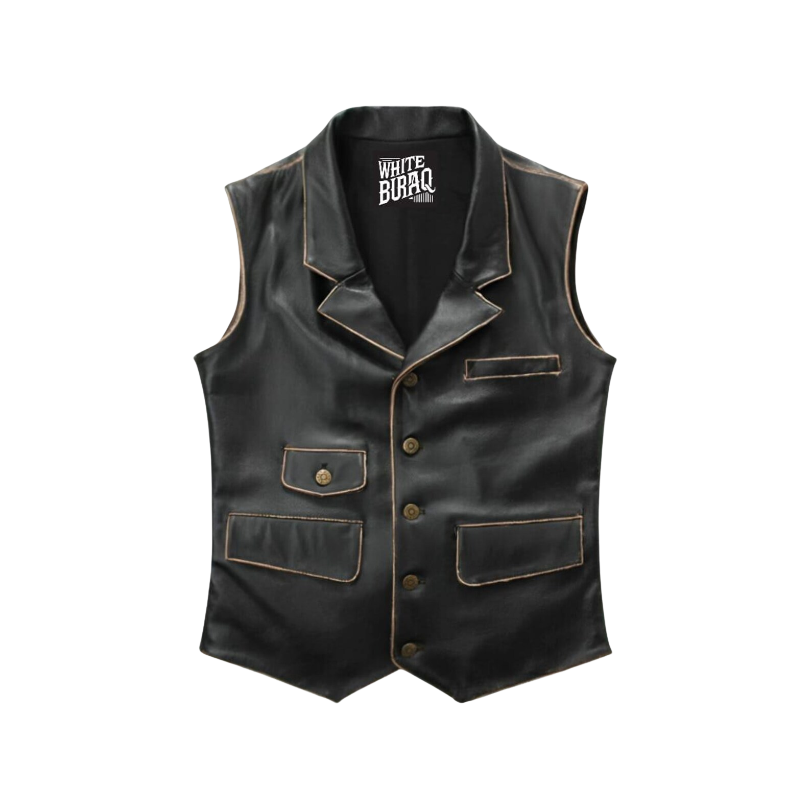 Black Motorcycle Biker Vest