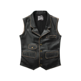 Black Motorcycle Biker Vest
