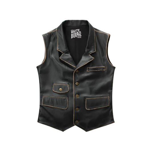 Black Motorcycle Biker Vest