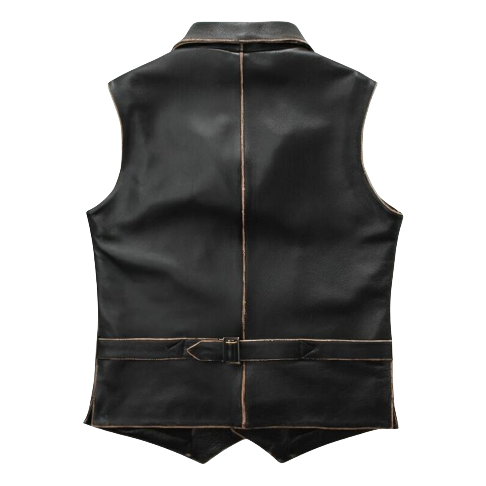 Black leather vest