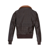 Brown leather jacket with brown fur lining