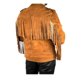 Brown suede fringe jacket