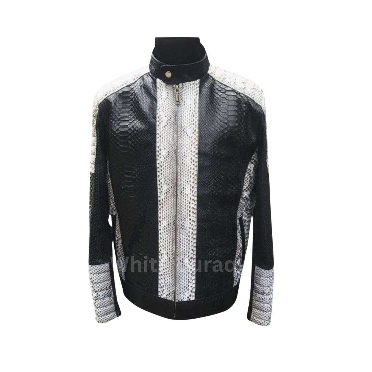Cafe Racer Snakeskin Leather Jacket