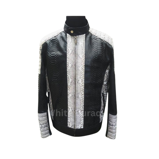 Cafe Racer Snakeskin Leather Jacket